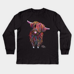 Scottish Highland Hairy Cow ' BoLLY ' Kids Long Sleeve T-Shirt